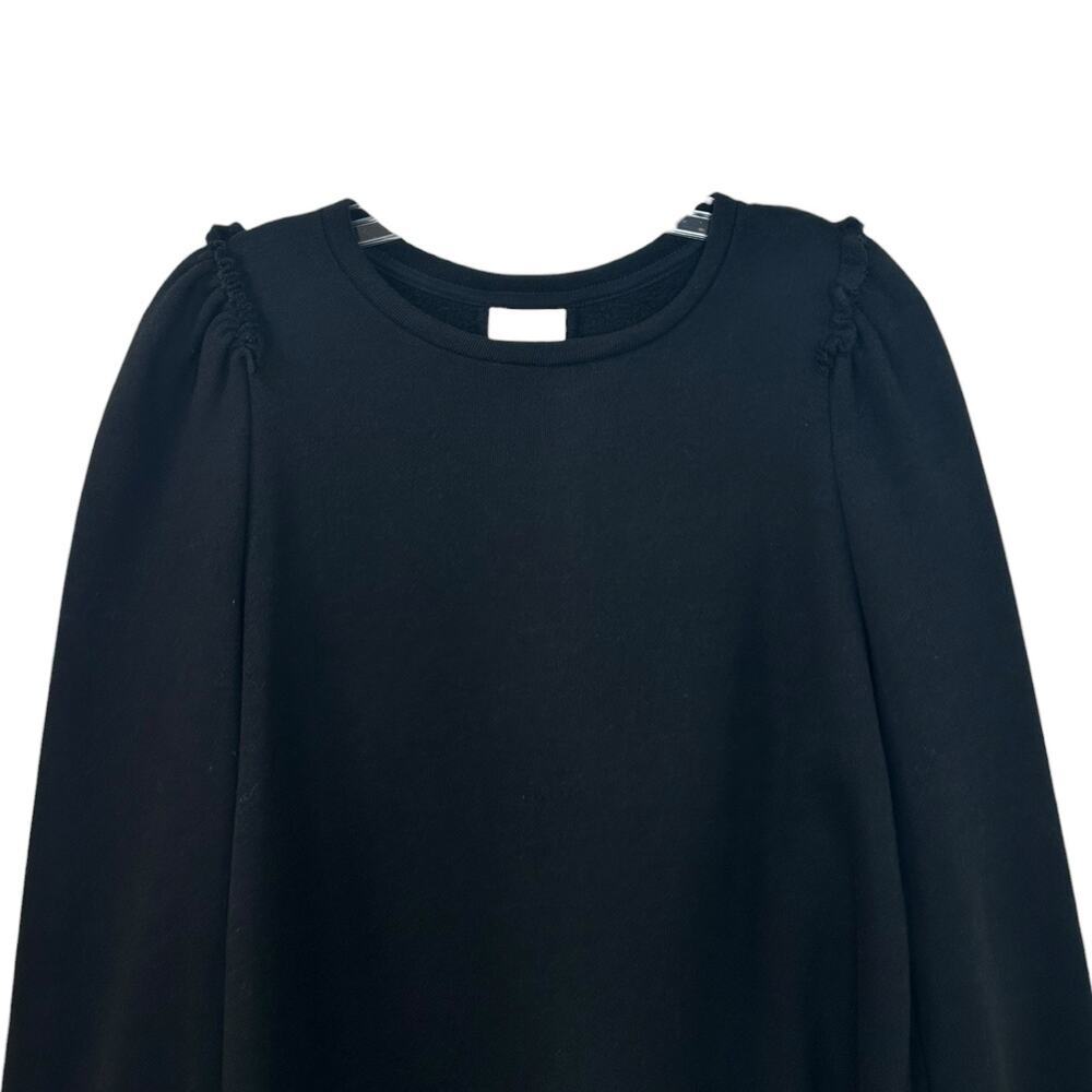 Goop G. Label Womens 'Torres' Puff-Sleeve Ruffle Sweatshirt Pullover Black Small - Picture 5 of 13